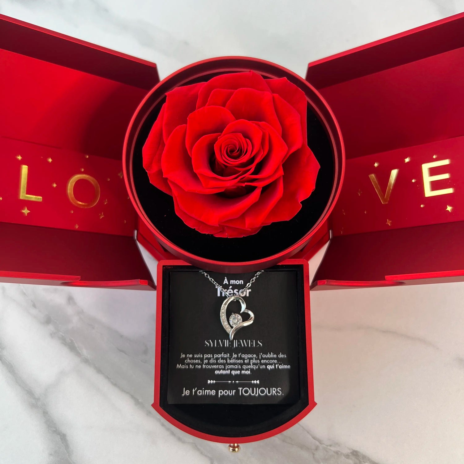 Coffret Rose avec Message