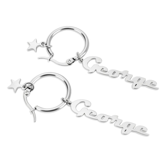Boucles d'Oreilles Créoles Personnalisées avec Étoile