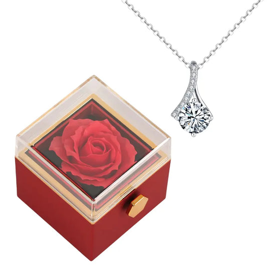 Coffret Rose Éternelle avec Collier Lucinda