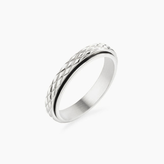 Bague en Argent avec Motif de Croix Torsadée