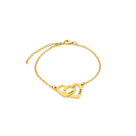 Bracelet Claire à Deux Cœurs