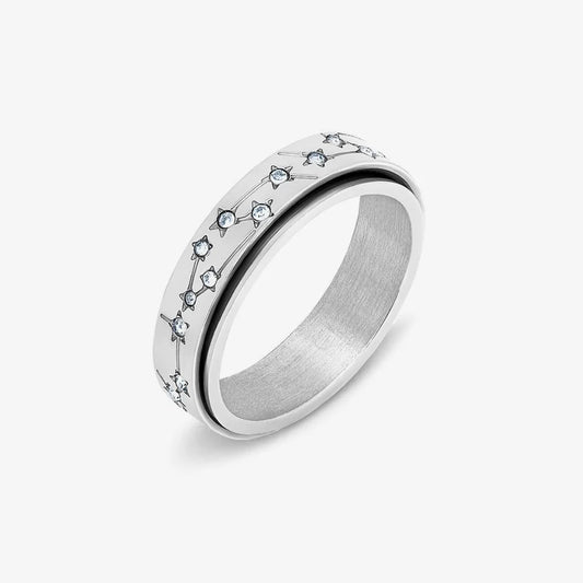 Bague Anti-anxiété en cristal « Constellation » argentée