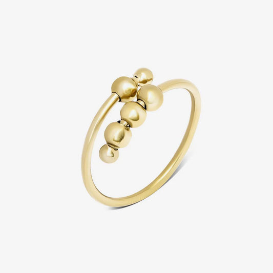 Bague Anti-anxiété réglable en or à 4 perles