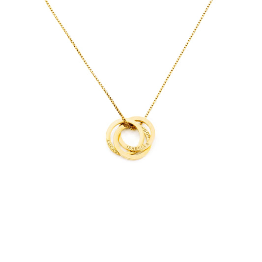 Collier Russe à Anneaux avec Prénoms Personnalisés