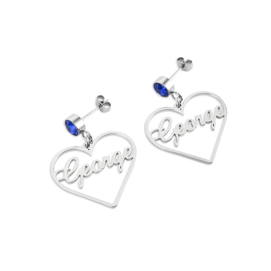 Boucles d'oreilles Pendantes Coeur Personnalisées