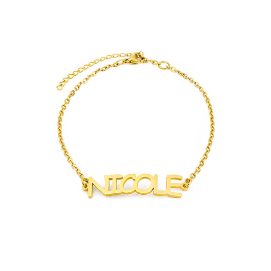 Bracelet de Cheville avec Prénom en Lettres Majuscules