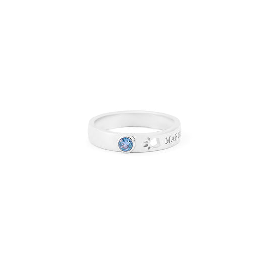 Bague Empilable avec Pierre de Naissance et Prénom