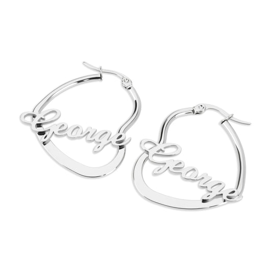 Boucles d'oreilles Créoles Coeurs Personnalisés