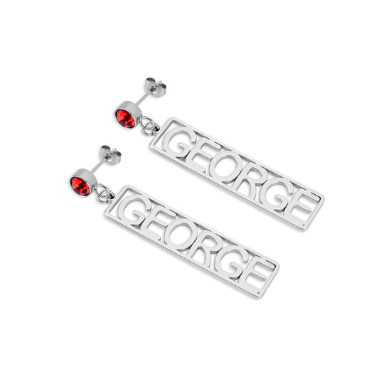 Boucles d'oreilles pendantes personnalisées avec texte