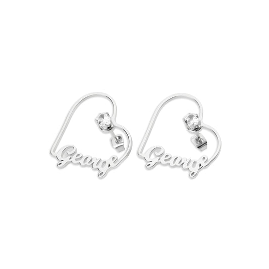 Boucles d'oreilles Coeur et Cristal