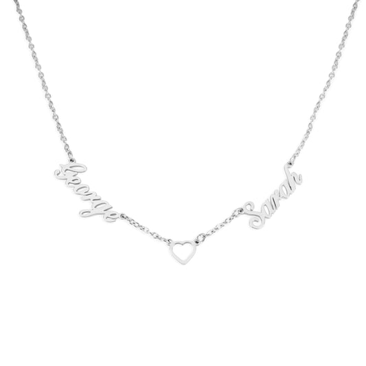 Collier Coeur & Prénoms Sautoir Personnalisé