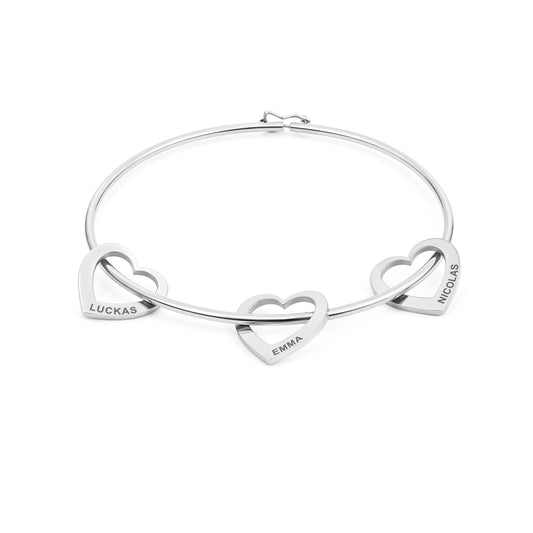 Bracelet Chelsea avec Pendentifs en Forme de Cœur Personnalisés
