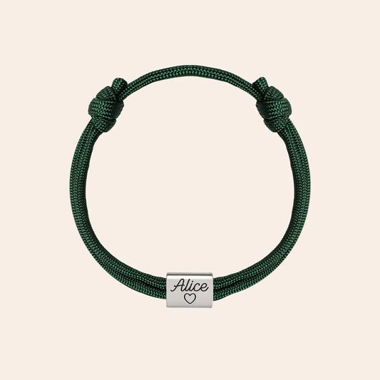 Bracelet cordon Plaque à personnaliser - Acier