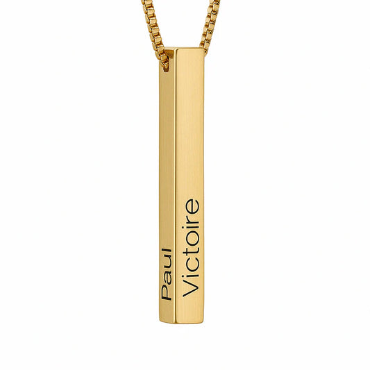 Collier Personnalisé Barre 3D