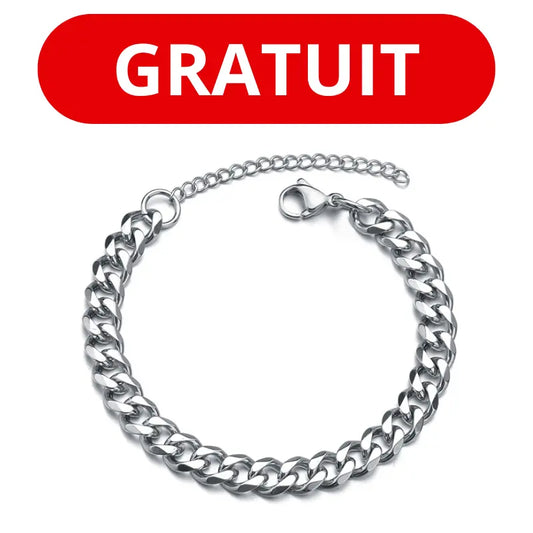 ‍Bracelet cubain en argent GRATUIT