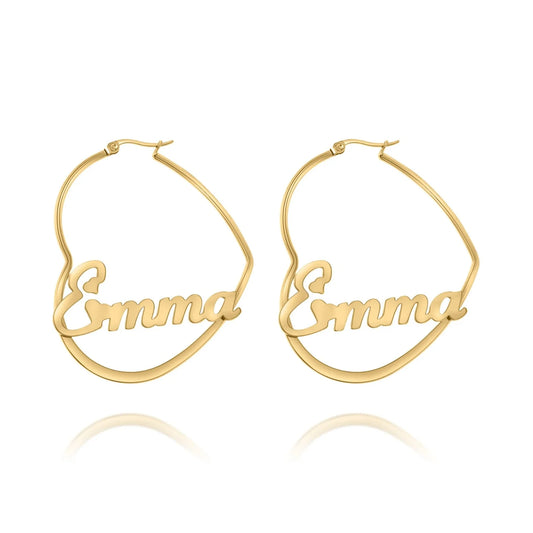Boucles d'oreilles Créoles Coeurs Personnalisés