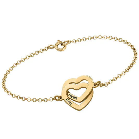 Bracelet Claire à deux cœurs