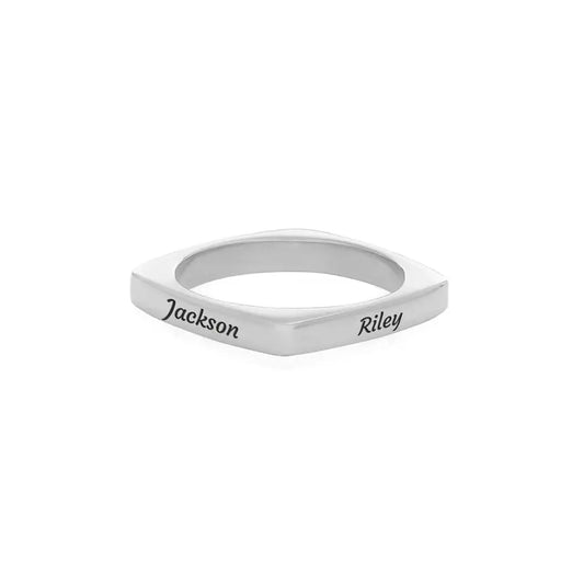 Bague carrée personnalisée Iris