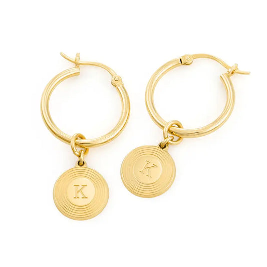 Boucles d'Oreilles à Initiales Plaquées Or